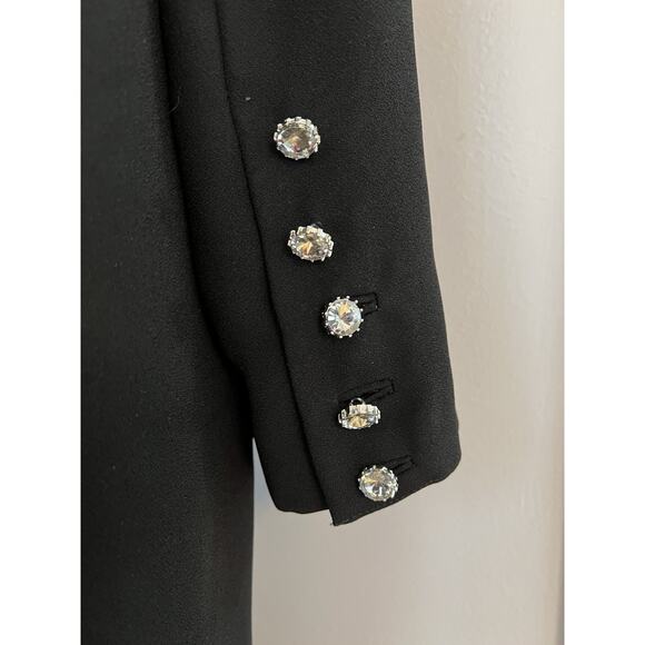 Talbots Black Shift Midi Dress Long Sleeves Cocktail Evening Size 16 Crepe 40”L - Picture 6 of 16